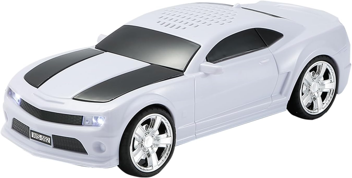 Supercar Design Bluetooth Replica Speaker – Portable Car Model Wireless Speaker with TWS Stereo, FM Radio, LED Party Lights, USB/TF Playback, Hands-Free Calling, Microphone