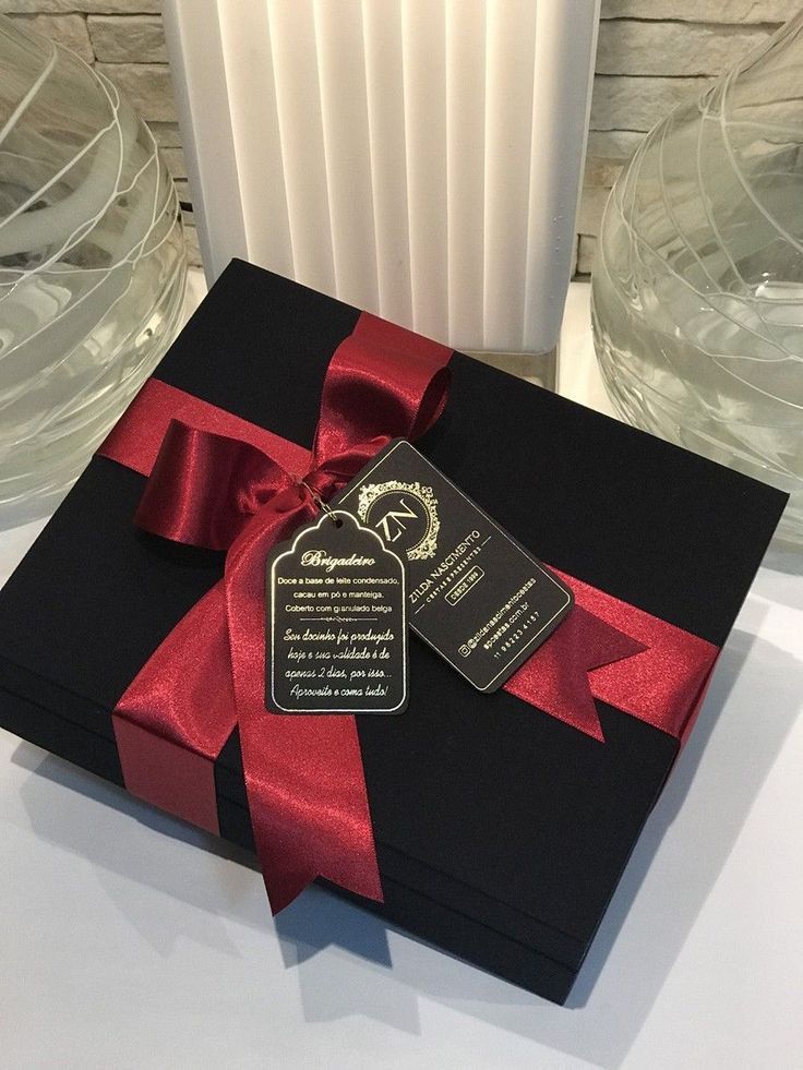 Luxury Black Gift Wrapping with Elegant Red Satin Ribbon – Perfect for All Occasions