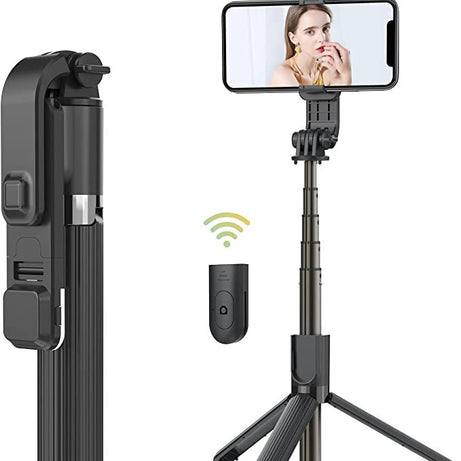 Selfie Stick Tripod with Fill Light & Bluetooth Remote – Portable Aluminum Alloy for iPhone & Android